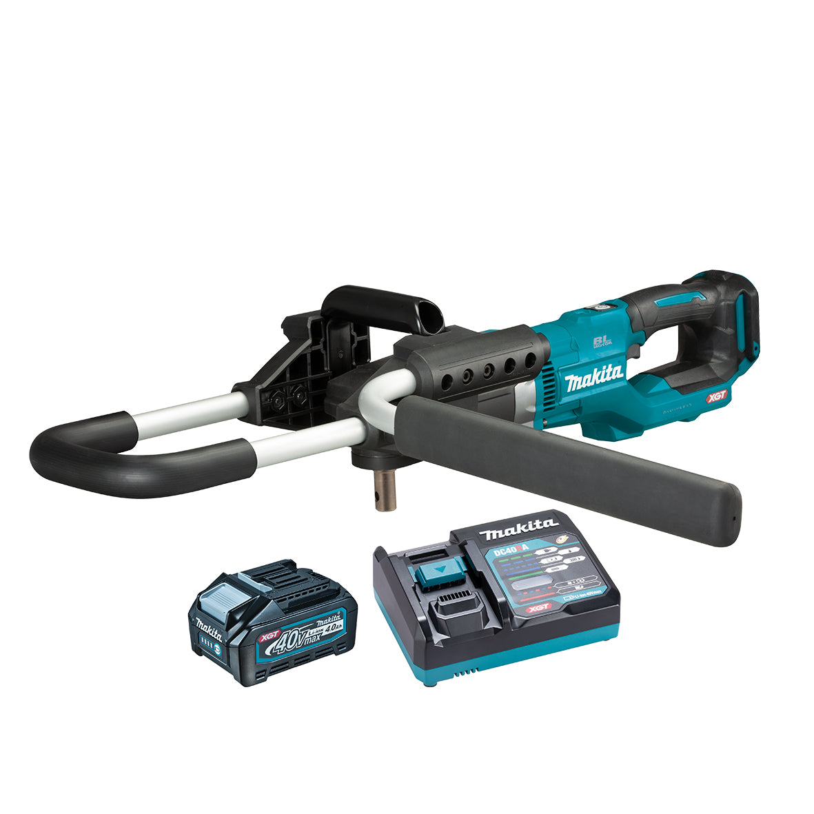 Makita 40V Max BRUSHLESS Earth Auger Kit - Includes 4.0Ah Battery & Single Port Rapid Charger (DG002GM101)