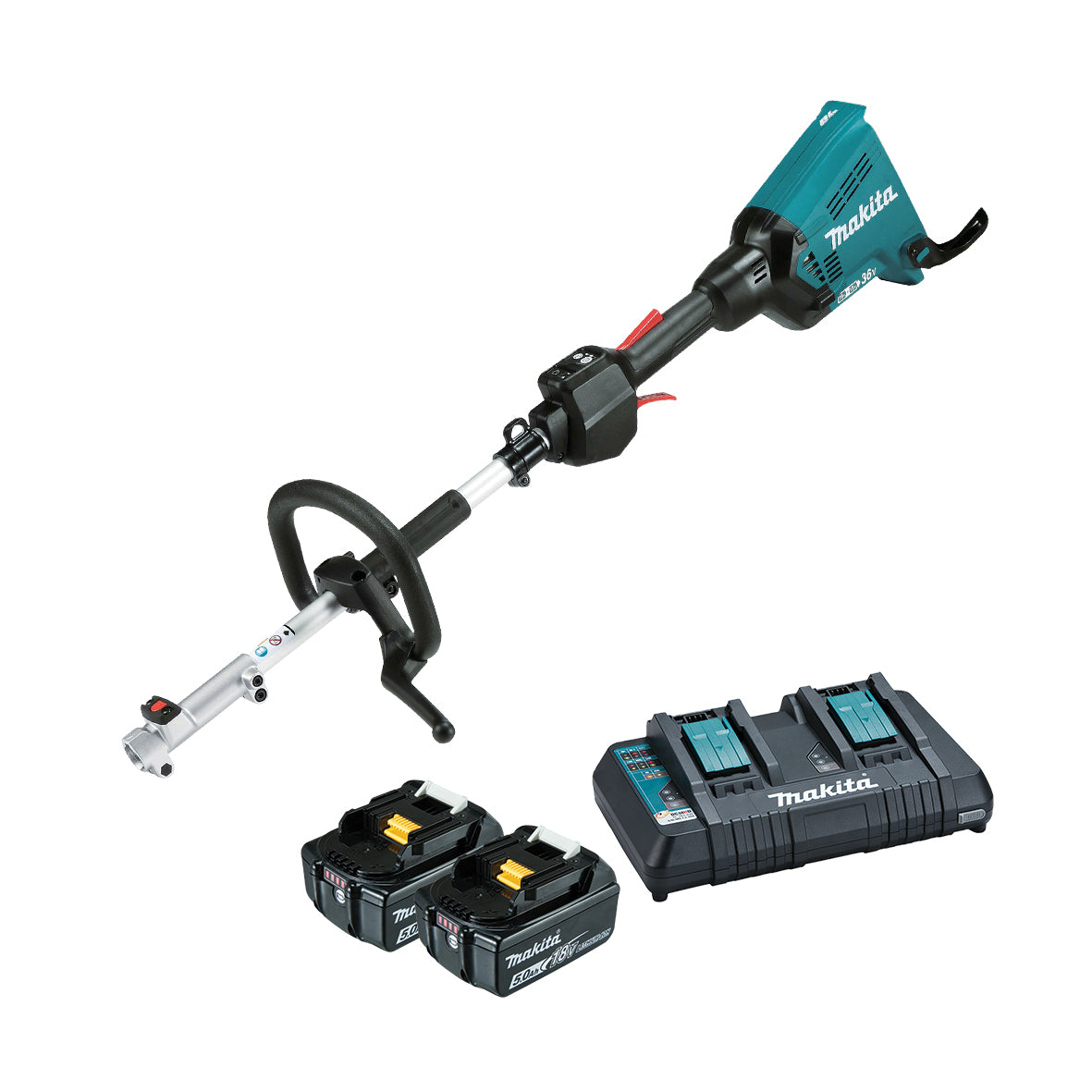 Makita 18Vx2 BRUSHLESS Multi-Function Powerhead Kit - Includes 2 x 5.0Ah Batteries & Dual Port Rapid Charger (DUX60PT2)