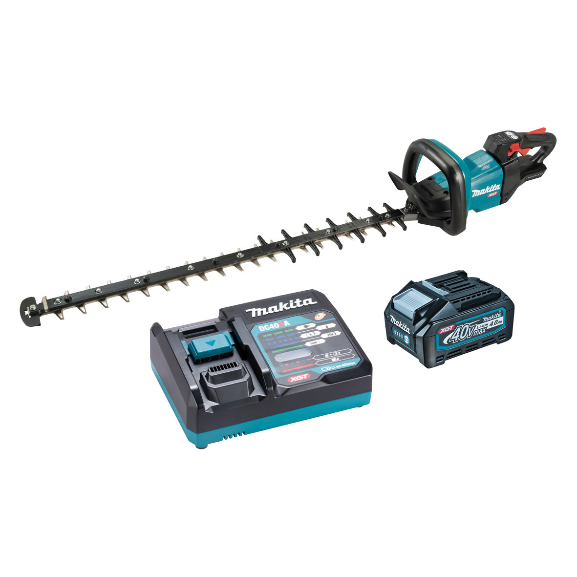 Makita 40V Max BRUSHLESS 750mm Hedge Trimmer Kit, Max branch dia. 21.5mm - Includes 4.0Ah Battery & Single Port Rapid Charger (UH007GM101)