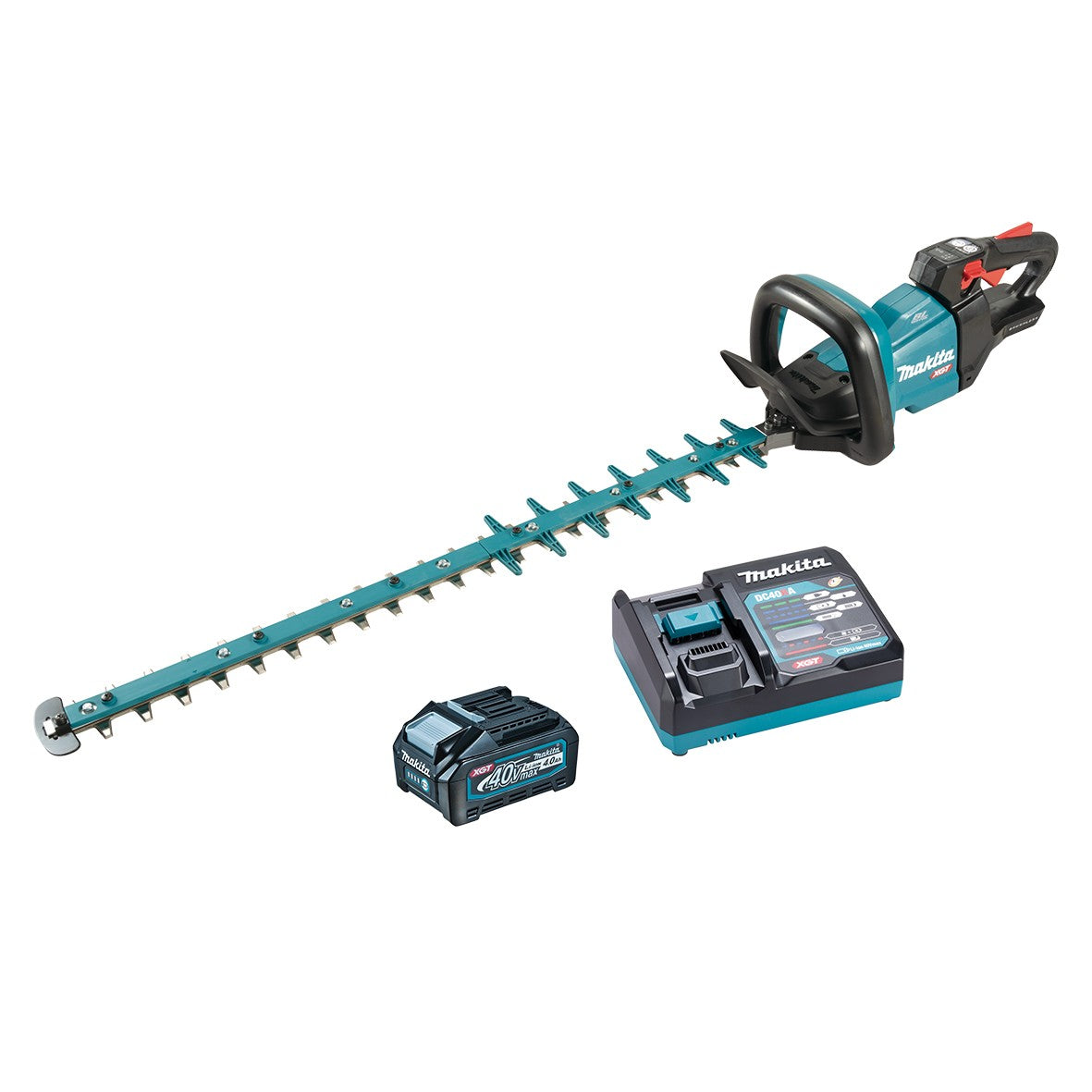 Makita 40V Max BRUSHLESS 750mm Hedge Trimmer Kit, Max branch dia. 25mm - Includes 4.0Ah Battery & Single Port Rapid Charger (UH009GM101)