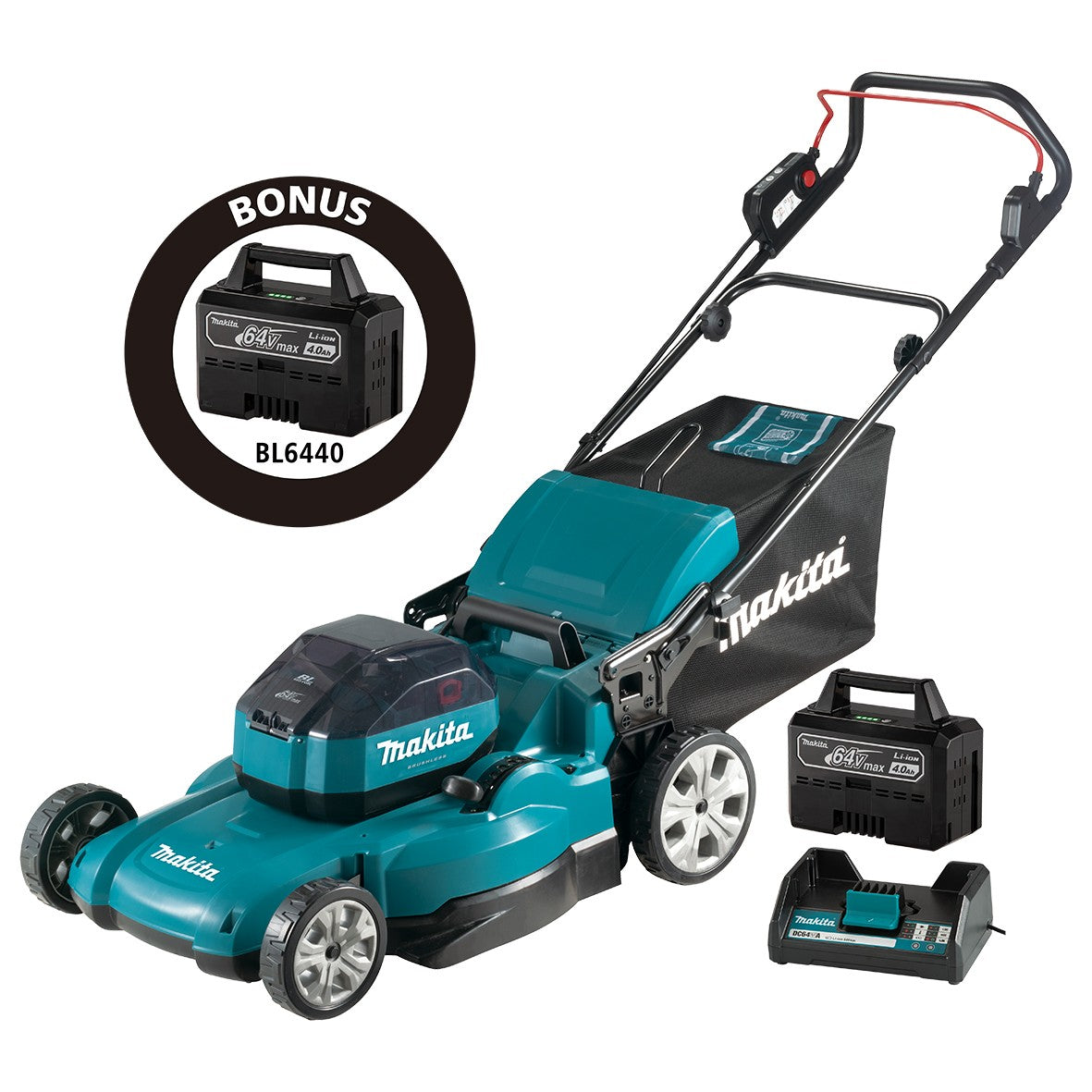 Makita 64V Max Brushless 530mm Lawn Mower Kit (LM002JM101-B)